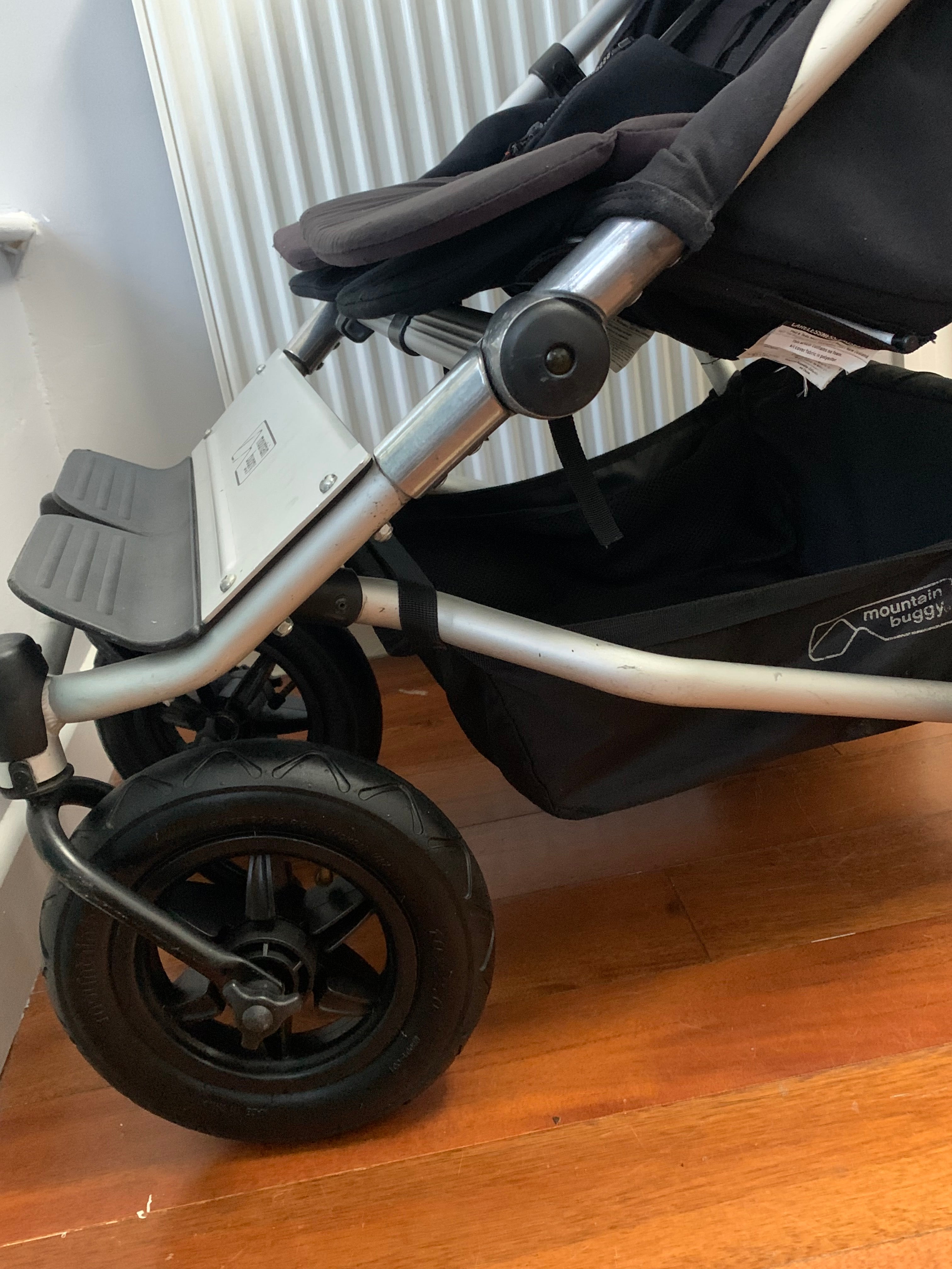 Mountain Buggy Duet V3 Twin Double Jogger Pram - Black, Used, Good Condition