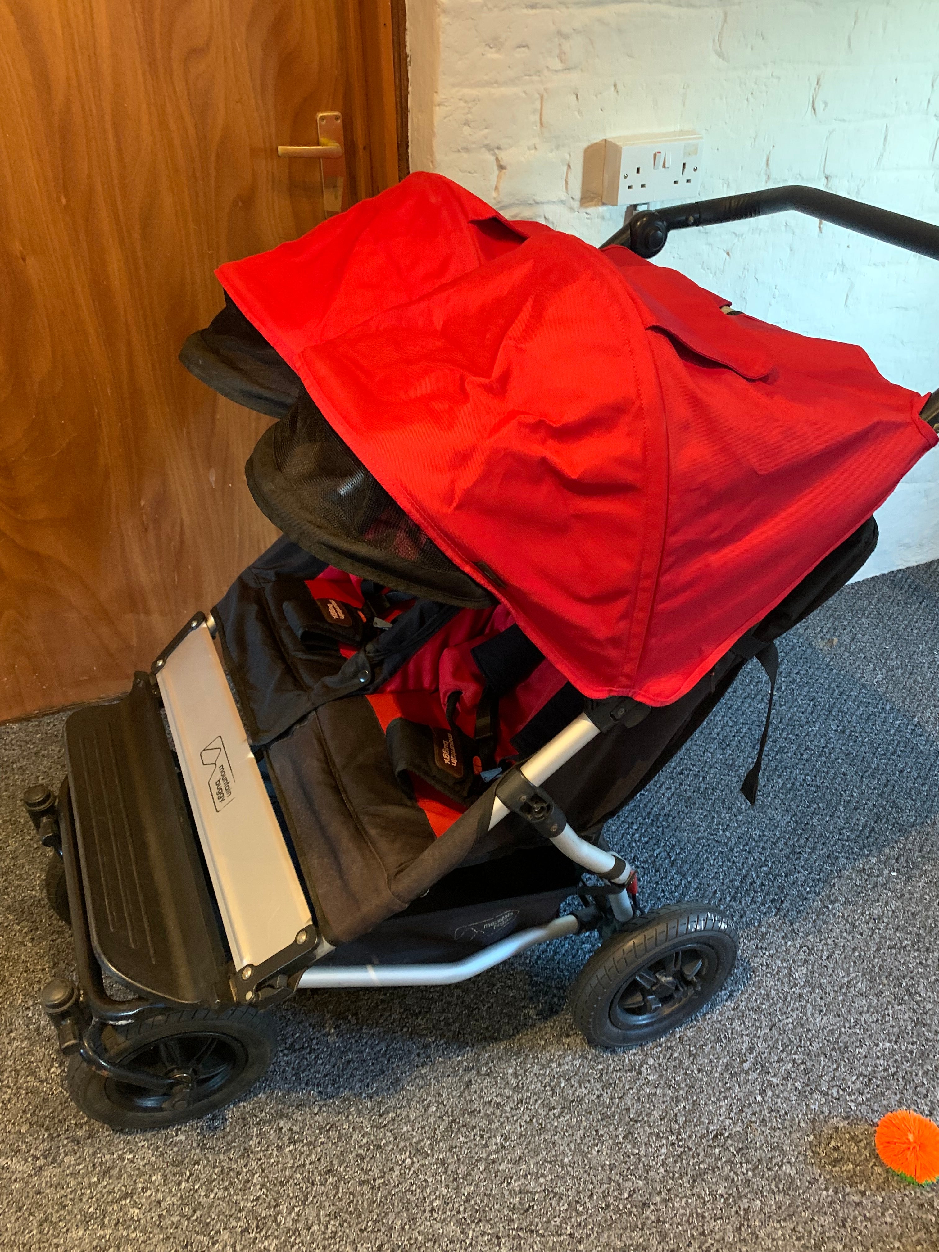 Mountain Buggy Duet V2 Red Double Pram Jogger Used Good Condition Dadthletes