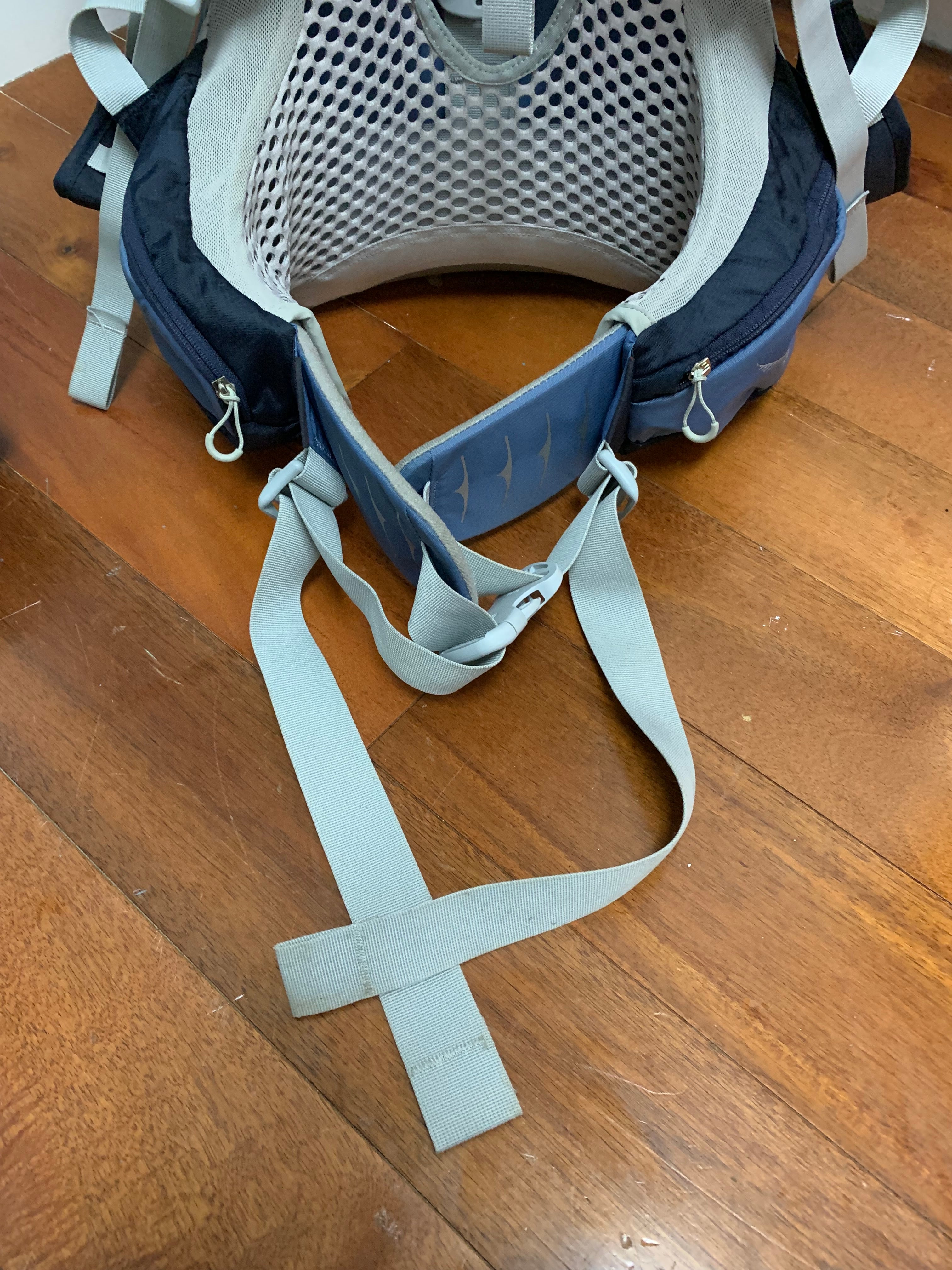 Osprey Poco AG Plus child carrier with Sun Shade and Rain Cover Blue Grey